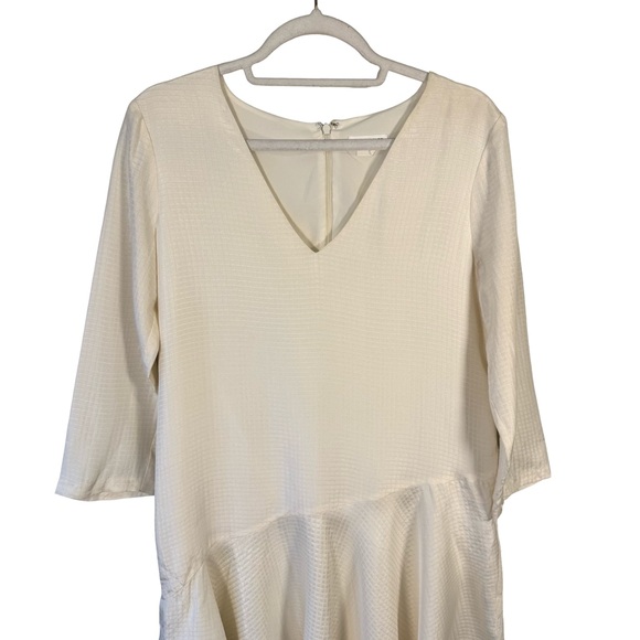 Club Monaco Cream Silk Wool Textured Dress Size S or M Minimalist Neutral - Picture 9 of 12